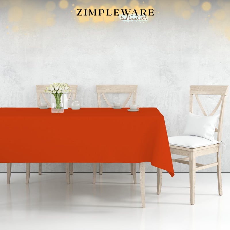 ZIMPLEWARE Premium Orange Plastic Table Cloth Disposable (12 Pk) Plastic Tablecloths for Rectangle Tables (54in x 108in) Party Table Cloths Disposable for 6ft to 8ft Rectangle Tables - Image 4
